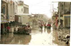 排水系統的不完善,在2008 年的「八八水災」豪大雨後,造成南部嚴重洪災。(軍聞社 提供)